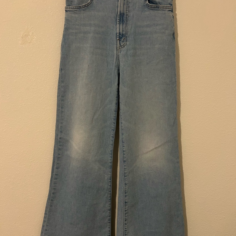 MOTHER Blue Flare Wide Leg Jeans